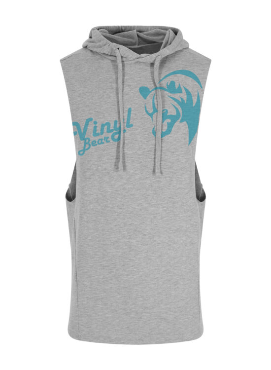 Mens Vinyl Bear Hooded Vest