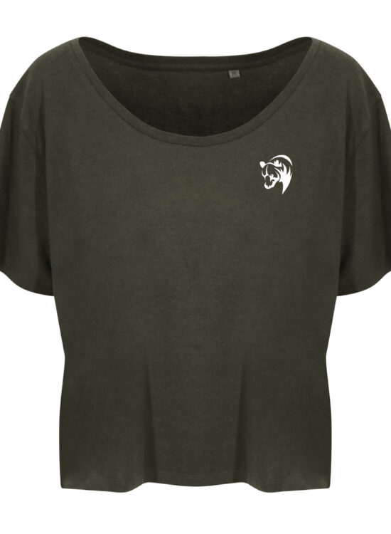 Womens Viscose Bear Tee - Fern Green