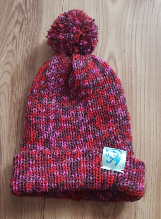 Speckled Purple Pop Pom Beanie