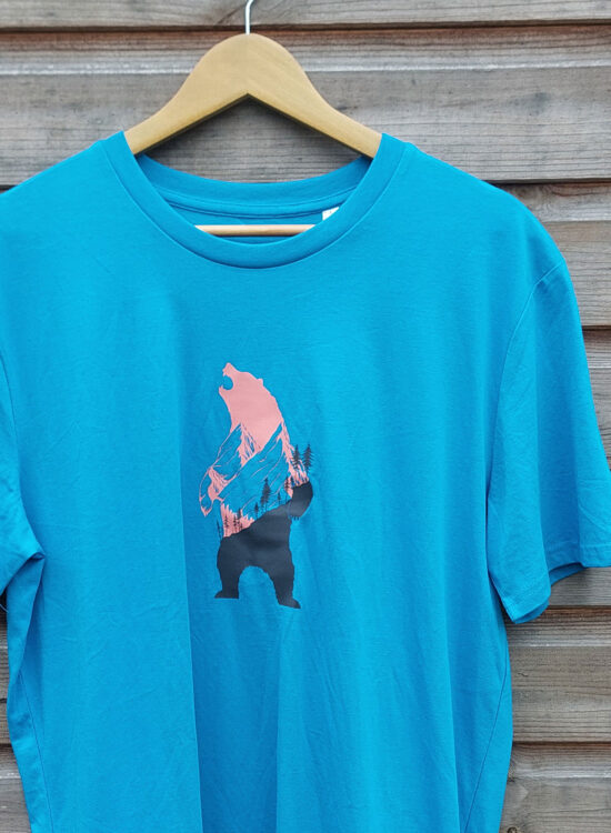 Outdoors Bear Azuree Blue Tee Large Unisex