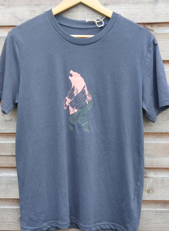 Outdoors Bear India Ink Grey Tee Small Unisex